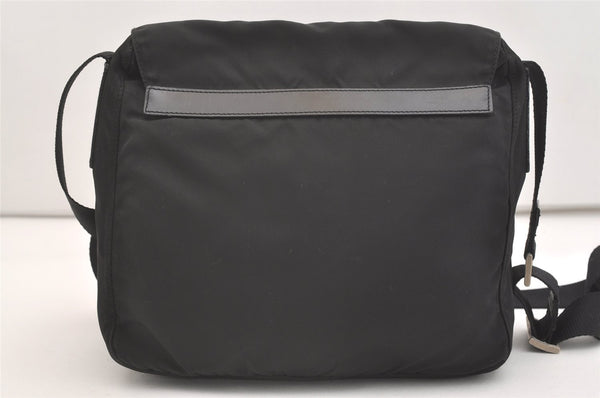 Authentic PRADA Nylon Tessuto Leather Shoulder Cross Body Bag Purse Black 3726J
