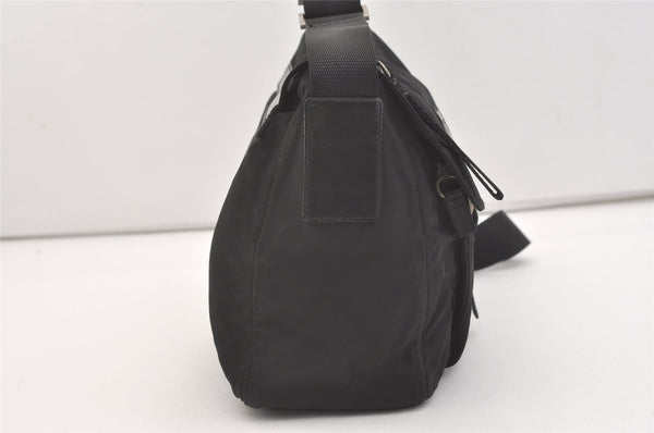 Authentic PRADA Nylon Tessuto Leather Shoulder Cross Body Bag Purse Black 3726J