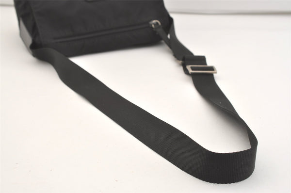 Authentic PRADA Nylon Tessuto Leather Shoulder Cross Body Bag Purse Black 3726J