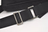 Authentic PRADA Nylon Tessuto Leather Shoulder Cross Body Bag Purse Black 3726J