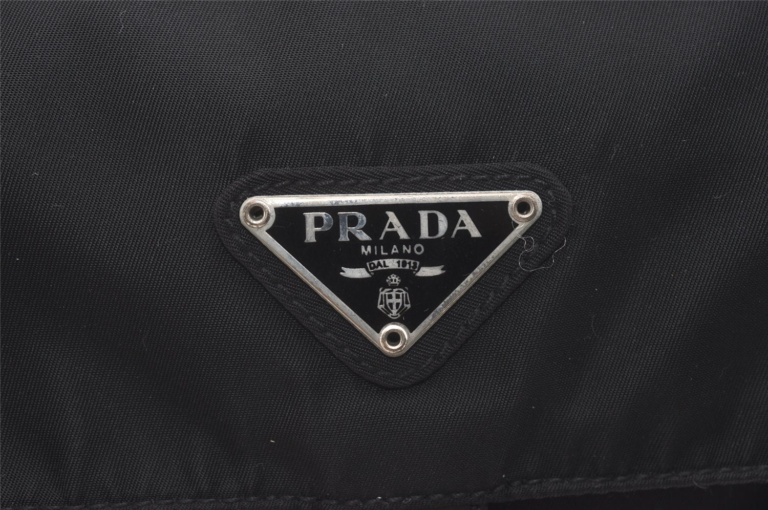 Authentic PRADA Nylon Tessuto Leather Shoulder Cross Body Bag Purse Black 3726J