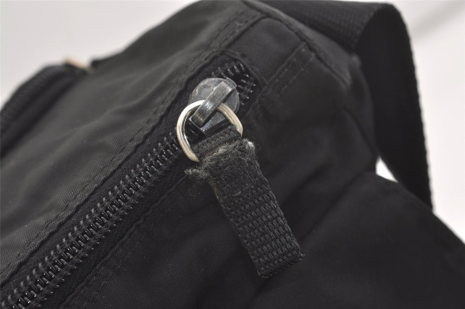 Authentic PRADA Nylon Tessuto Leather Shoulder Cross Body Bag Purse Black 3726J