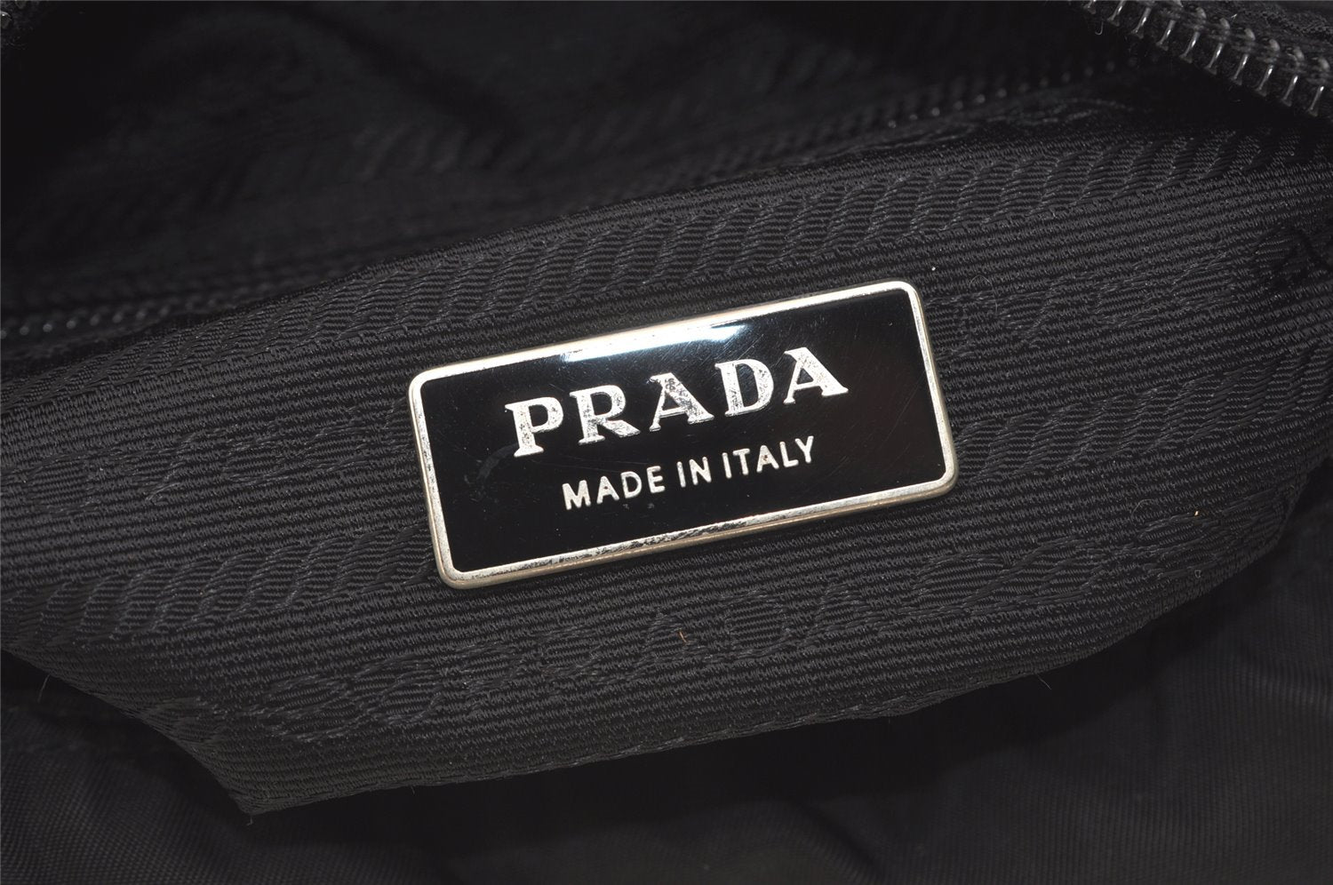 Authentic PRADA Nylon Tessuto Leather Shoulder Cross Body Bag Purse Black 3726J