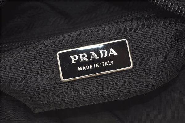 Authentic PRADA Nylon Tessuto Leather Shoulder Cross Body Bag Purse Black 3726J