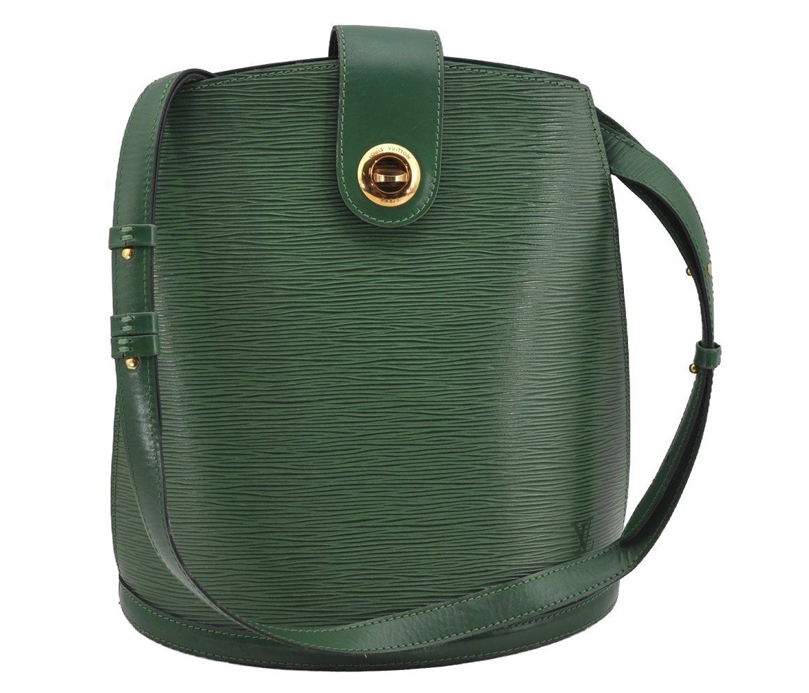 Authentic Louis Vuitton Epi Cluny Shoulder Bag Purse Green M52254 LV 3727J
