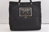 Authentic PRADA Nylon Tessuto Saffiano Leather 2Way Tote Bag Black 3727K