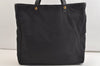 Authentic PRADA Nylon Tessuto Saffiano Leather 2Way Tote Bag Black 3727K