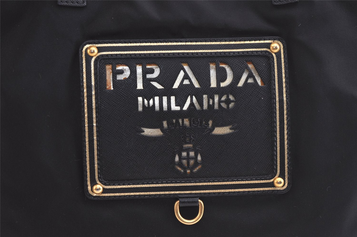 Authentic PRADA Nylon Tessuto Saffiano Leather 2Way Tote Bag Black 3727K