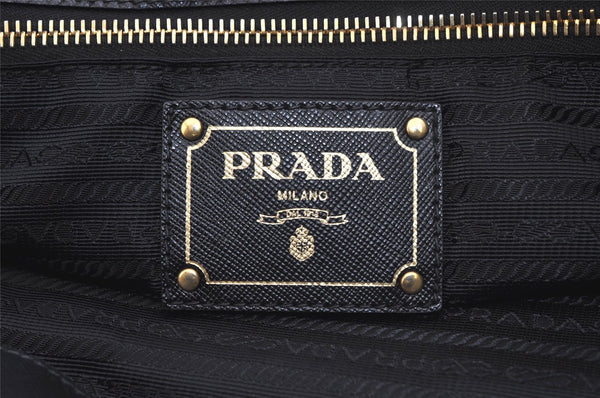 Authentic PRADA Nylon Tessuto Saffiano Leather 2Way Tote Bag Black 3727K