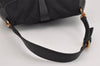 Authentic PRADA Nylon Tessuto Leather Shoulder Hand Bag Purse Black 3728J
