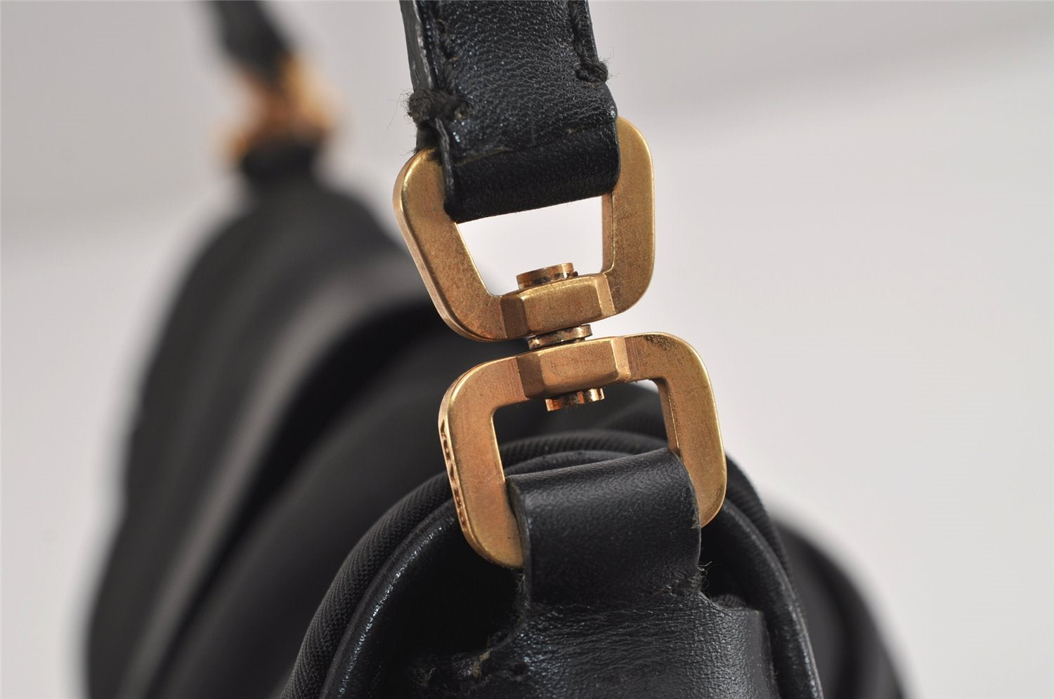 Authentic PRADA Nylon Tessuto Leather Shoulder Hand Bag Purse Black 3728J