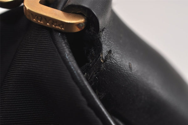 Authentic PRADA Nylon Tessuto Leather Shoulder Hand Bag Purse Black 3728J