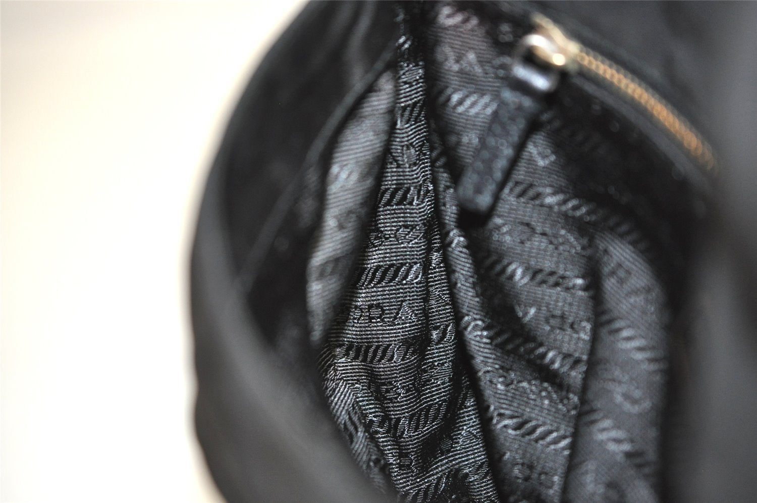 Authentic PRADA Nylon Tessuto Leather Shoulder Hand Bag Purse Black 3728J