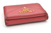 Authentic PRADA Vintage Saffiano Multic Leather Trifold Wallet Purse Red 3728K