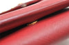 Authentic PRADA Vintage Saffiano Multic Leather Trifold Wallet Purse Red 3728K