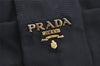 Authentic PRADA Vintage Ribbon Nylon Tessuto Leather Tote Hand Bag Black 3730J