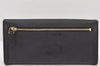 Authentic PRADA Saffiano Metal Bar Leather Long Wallet Purse Black 3730K