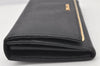 Authentic PRADA Saffiano Metal Bar Leather Long Wallet Purse Black 3730K