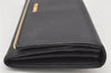 Authentic PRADA Saffiano Metal Bar Leather Long Wallet Purse Black 3730K