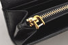 Authentic PRADA Saffiano Metal Bar Leather Long Wallet Purse Black 3730K