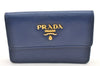 Authentic PRADA Vintage Saffiano Multic Leather Coin Case Purse Navy Blue 3731K