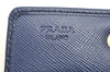 Authentic PRADA Vintage Saffiano Multic Leather Coin Case Purse Navy Blue 3731K