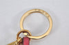 Authentic PRADA Vintage Logo Key Ring Charm Gold Plating Leather Box 3732K