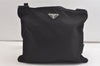 Authentic PRADA Nylon Tessuto Leather Shoulder Cross Body Bag Purse Black 3733K