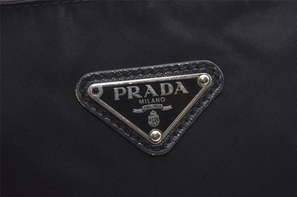 Authentic PRADA Nylon Tessuto Leather Shoulder Cross Body Bag Purse Black 3733K