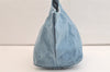 Authentic PRADA Canvas Vintage Tote Hand Bag Purse Light Blue 3734K