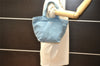 Authentic PRADA Canvas Vintage Tote Hand Bag Purse Light Blue 3734K