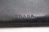 Authentic PRADA Saffiano Leather Vintage Bifold Wallet Purse Black 3735K