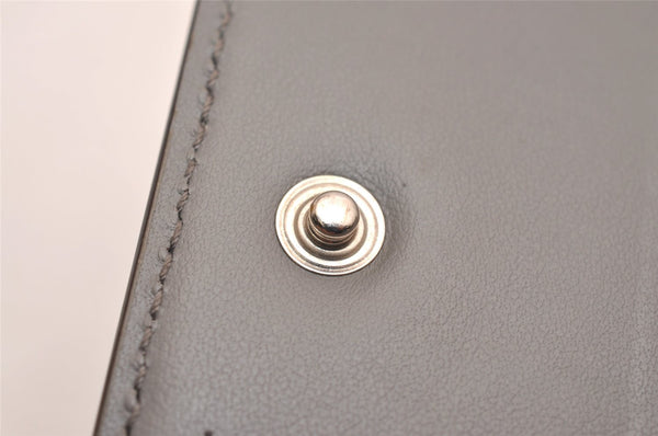 Authentic GUCCI Jumbo GG Emboss 6 Hooks Key Case Purse Leather 625565 Gray 3736J