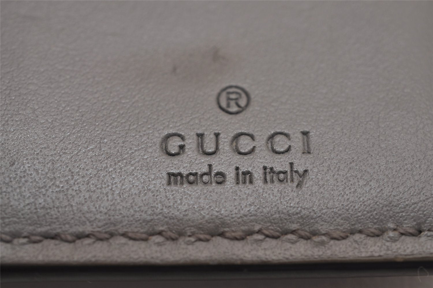 Authentic GUCCI Jumbo GG Emboss 6 Hooks Key Case Purse Leather 625565 Gray 3736J