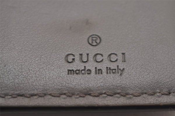 Authentic GUCCI Jumbo GG Emboss 6 Hooks Key Case Purse Leather 625565 Gray 3736J
