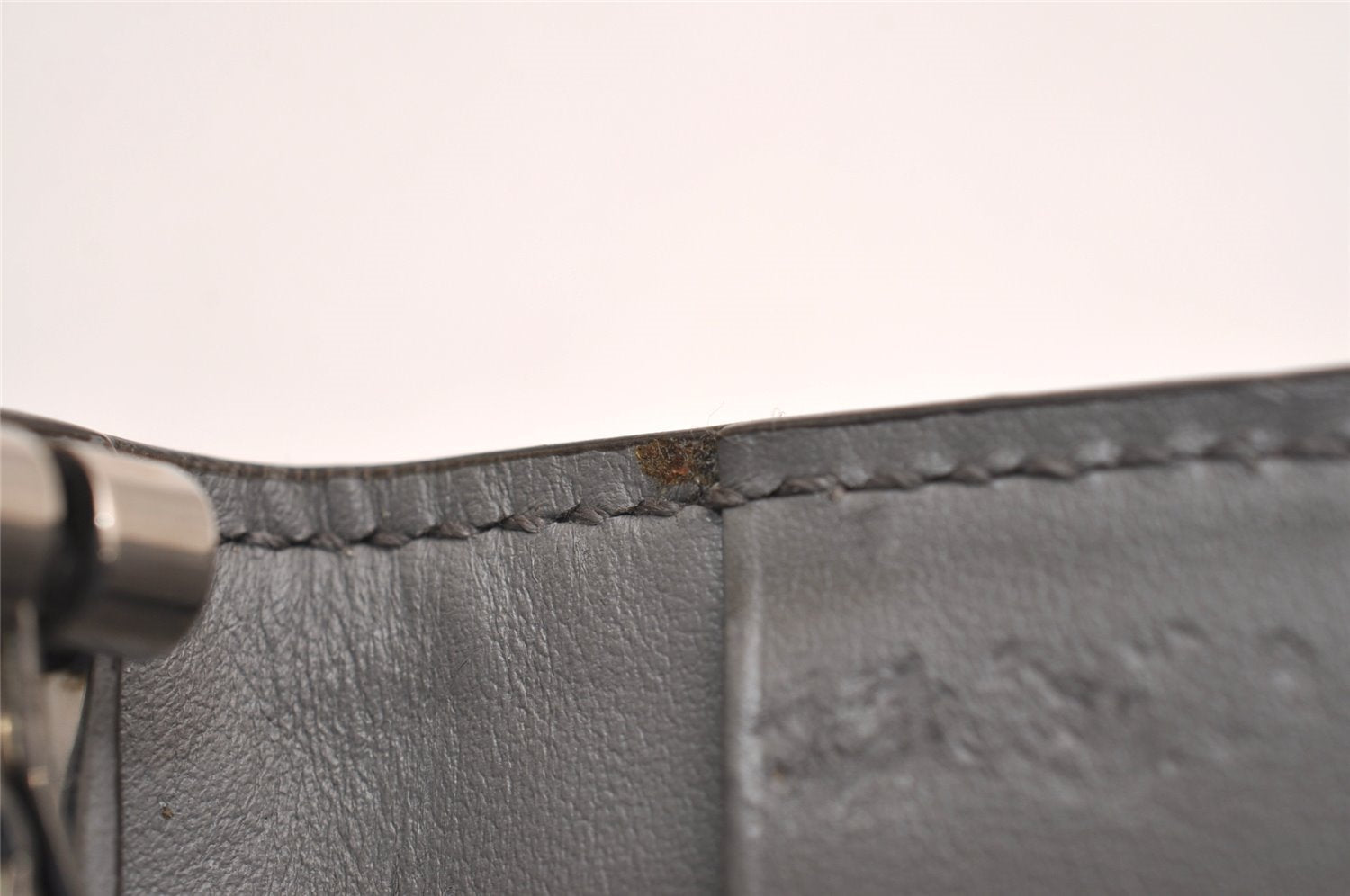 Authentic GUCCI Jumbo GG Emboss 6 Hooks Key Case Purse Leather 625565 Gray 3736J