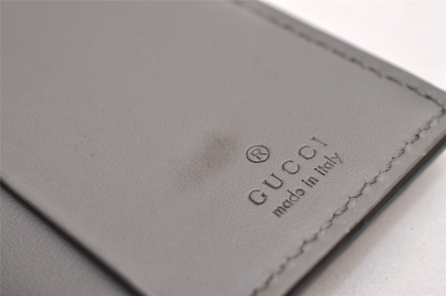 Authentic GUCCI Jumbo GG Emboss 6 Hooks Key Case Purse Leather 625565 Gray 3736J