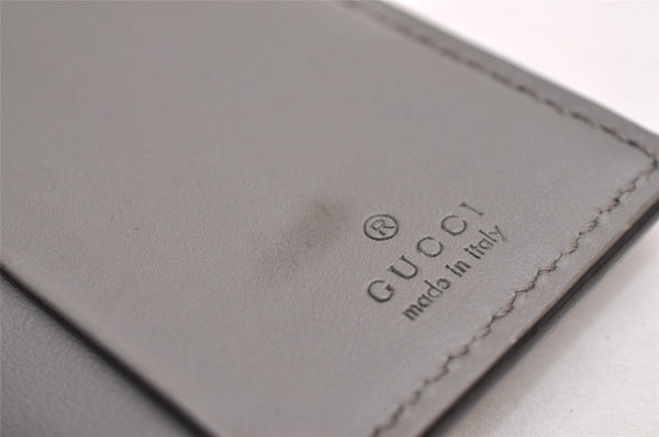 Authentic GUCCI Jumbo GG Emboss 6 Hooks Key Case Purse Leather 625565 Gray 3736J