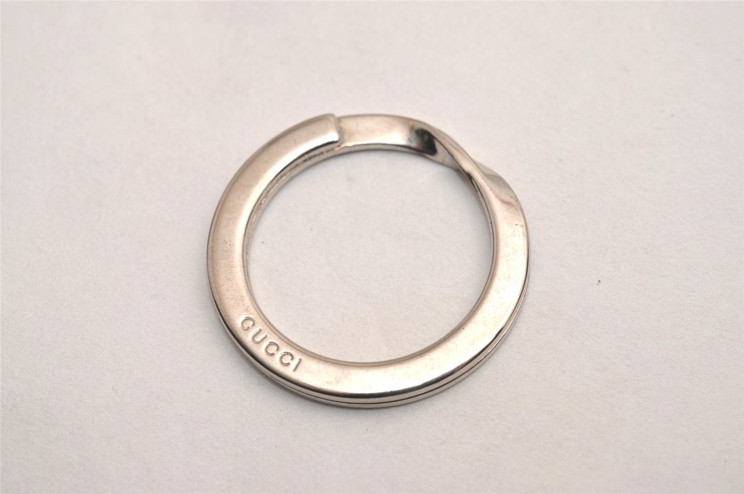 Authentic GUCCI Jumbo GG Emboss 6 Hooks Key Case Purse Leather 625565 Gray 3736J