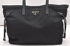 Authentic PRADA Nylon Tessuto Saffiano Leather 2Way Tote Bag Black 3736K