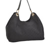 Authentic GUCCI Shoulder Hand Bag Purse GG Nylon Leather 257268 Black 3737J