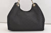 Authentic GUCCI Shoulder Hand Bag Purse GG Nylon Leather 257268 Black 3737J