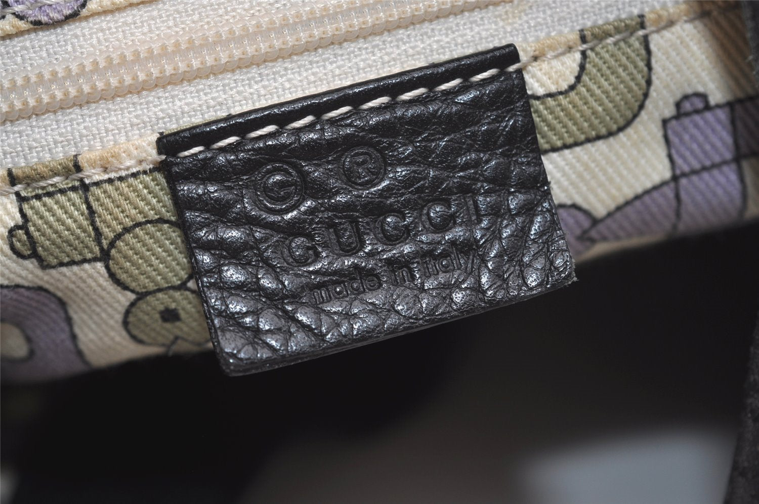 Authentic GUCCI Shoulder Hand Bag Purse GG Nylon Leather 257268 Black 3737J