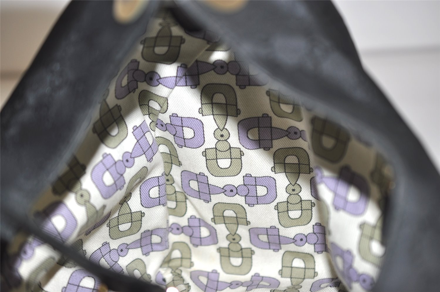 Authentic GUCCI Shoulder Hand Bag Purse GG Nylon Leather 257268 Black 3737J