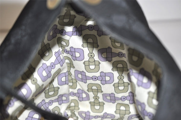 Authentic GUCCI Shoulder Hand Bag Purse GG Nylon Leather 257268 Black 3737J