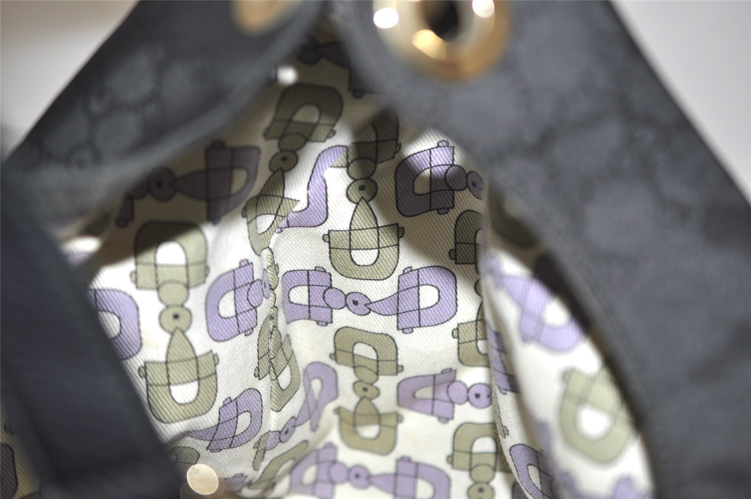 Authentic GUCCI Shoulder Hand Bag Purse GG Nylon Leather 257268 Black 3737J