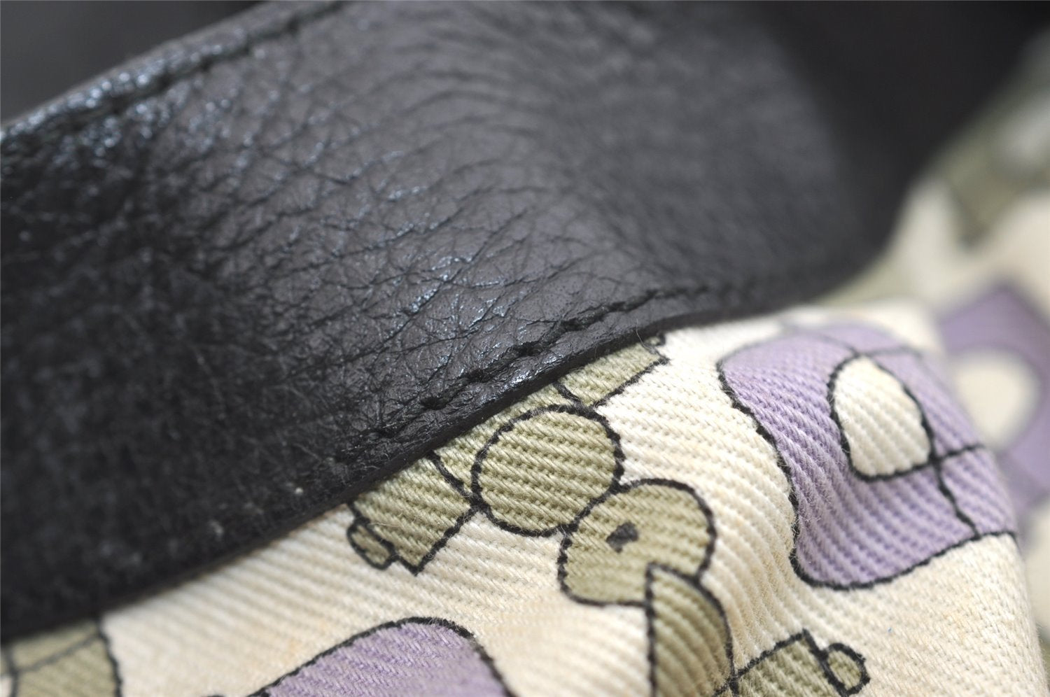 Authentic GUCCI Shoulder Hand Bag Purse GG Nylon Leather 257268 Black 3737J