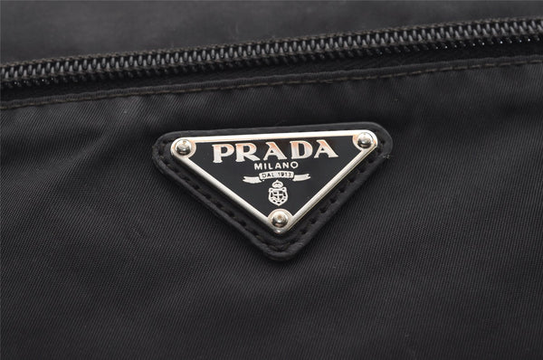 Authentic PRADA Nylon Tessuto Leather Shoulder Cross Body Bag Purse Black 3737K