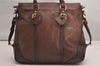 Authentic PRADA Vintage Leather Nappa 2Way Shoulder Hand Tote Bag Brown 3738J