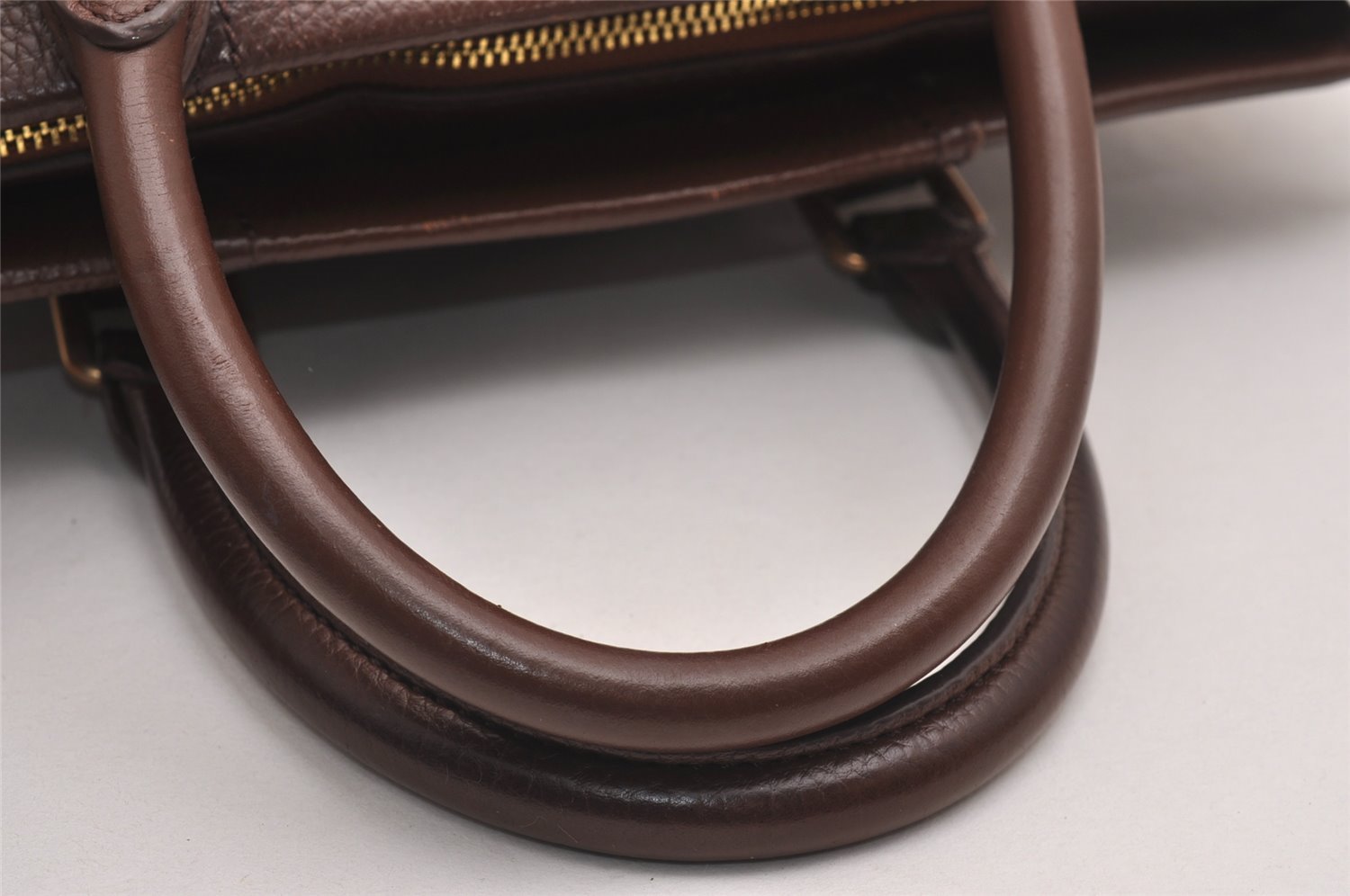 Authentic PRADA Vintage Leather Nappa 2Way Shoulder Hand Tote Bag Brown 3738J